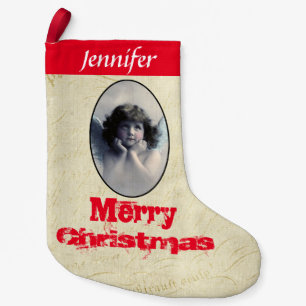 Personalized Sweet Vintage Angel Christmas Small Christmas Stocking