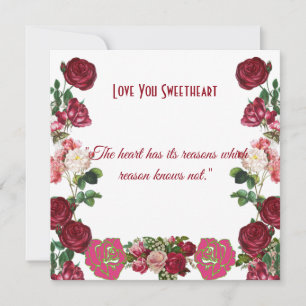 Personalized Sweetheart Rustic Roses Vintage Card