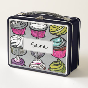 Personalized Sweets N' Treats Cupcake Metal Lunch Metal Lunch Box
