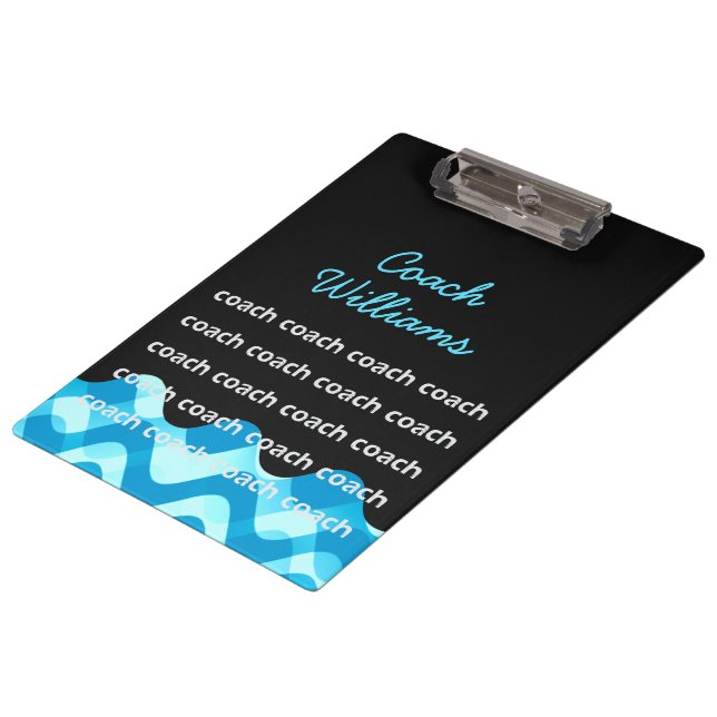 Personalized Swim Coach or Dive Coach Clipboard (Angled)