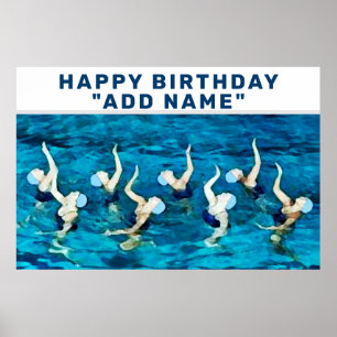 personalized swimmer birthday poster