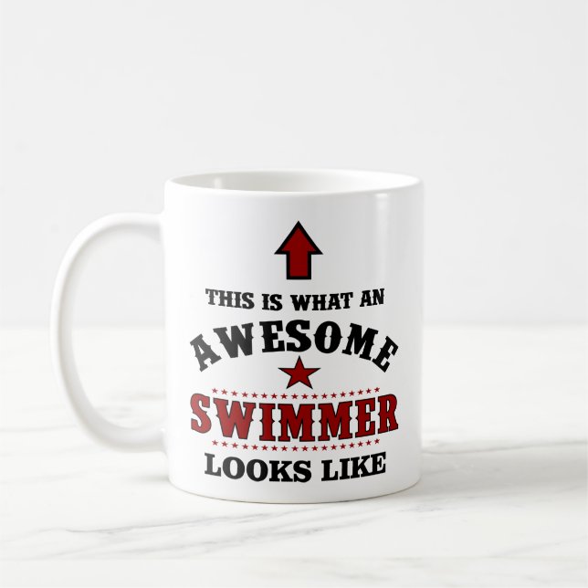 Personalized Swimmer Gift Coffee Mug (Left)
