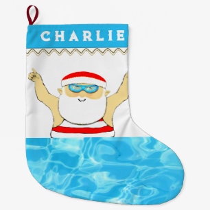 Personalized Swimmer Large Christmas Stocking