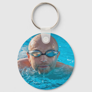 Personalized Swimmer Photo Keychain