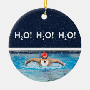 Personalized Swimming Holiday Gift Ceramic Ornamen Ornament
