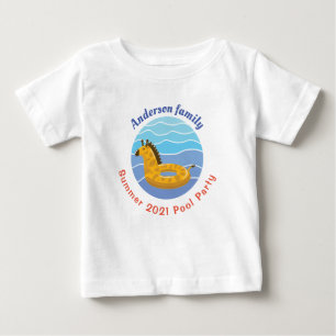 Personalized Swimming pool Party Baby T-Shirt