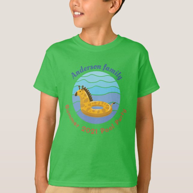 Personalized Swimming pool Party T-Shirt (Front)