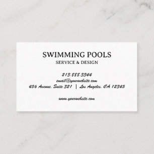 Personalized Swimming Pool  Services   Business Card