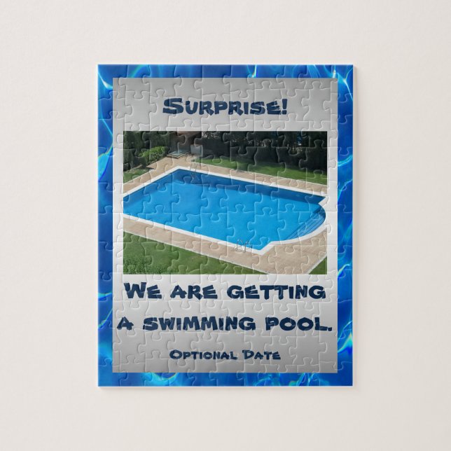 Personalized Swimming Pool Surprise Jigsaw Puzzle (Vertical)