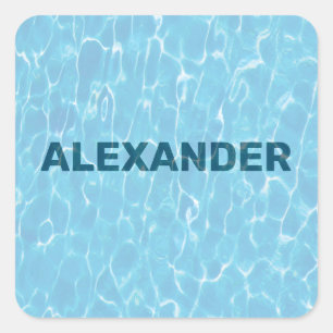 Personalized Swimming Pool Under Water Letters Square Sticker