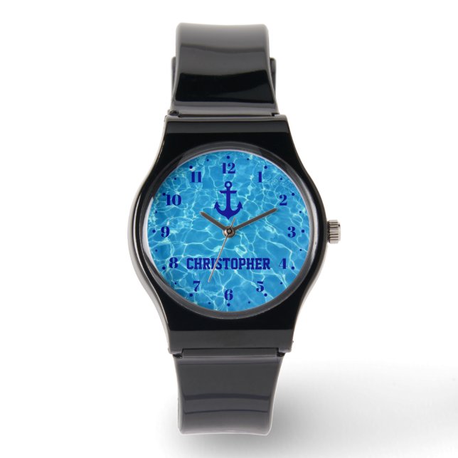 Personalized Swimming Pool Water Anchor Watch (Front)