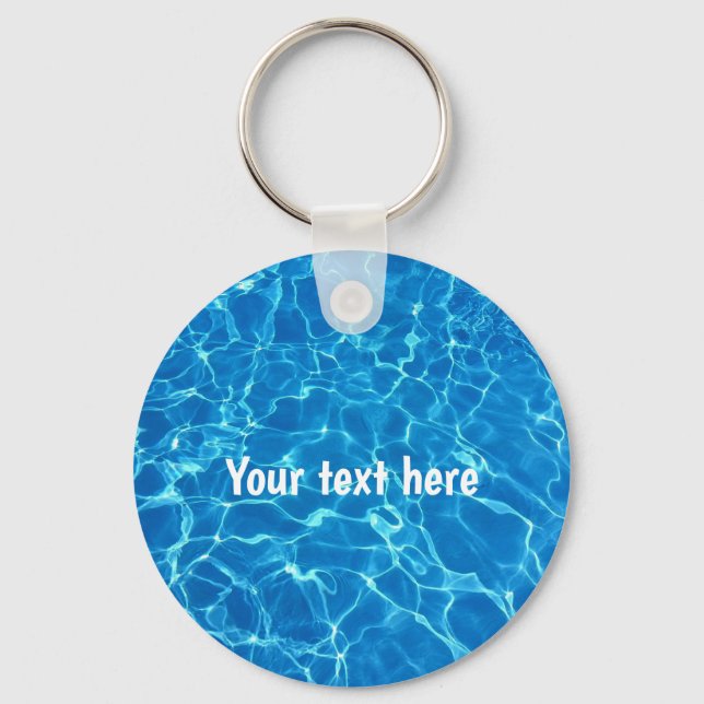 Personalized Swimming Pool Water  Keychain (Back)