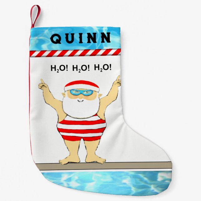 Personalized Swimming Small Christmas Stocking (Front)