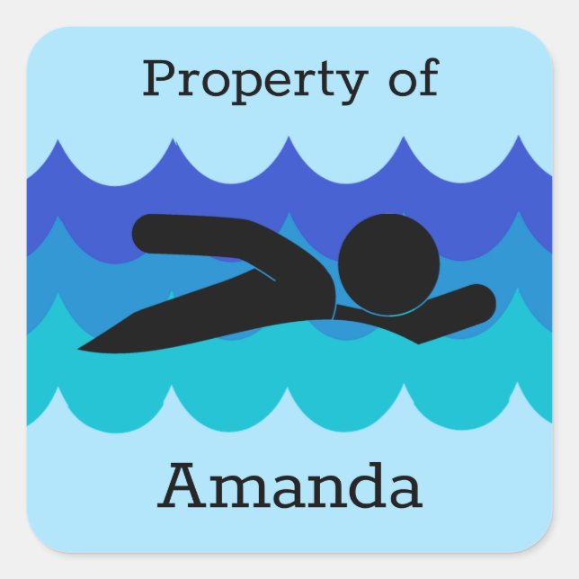 Personalized Swimming Sticker (Front)
