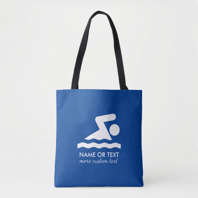 Personalized Swimming Swimmer and Team's Name Tote Bag (Front)