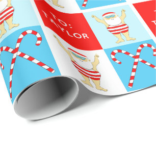 Personalized Swimming Swimmer Holiday Gift Wrapping Paper
