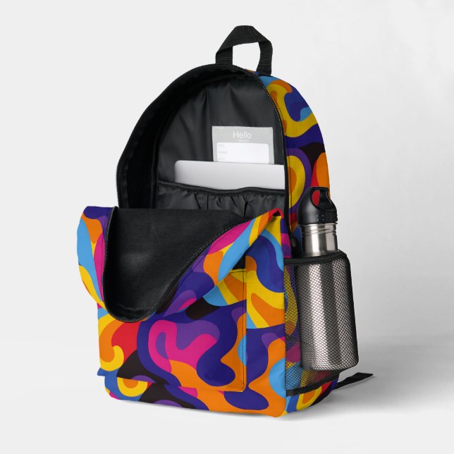 Personalized Swirly Dream retro Backpack (Back Corner Right (Open))