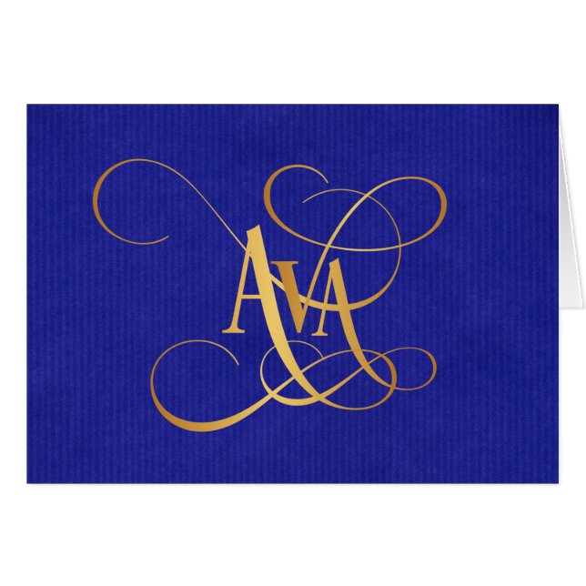 Personalized Swirly Script Ava Gold on Blue (Front Horizontal)