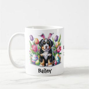 Personalized Swiss Mountain Dog Easter/Spring Coffee Mug