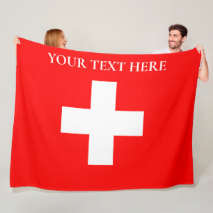 Personalized Switzerland Flag Schweiz Swiss Europe Fleece Blanket