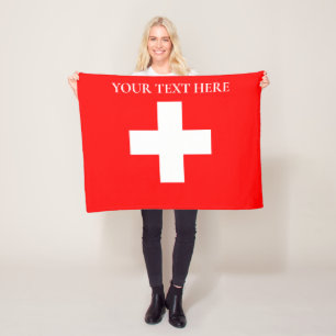 Personalized Switzerland Flag Schweiz Swiss Europe Fleece Blanket