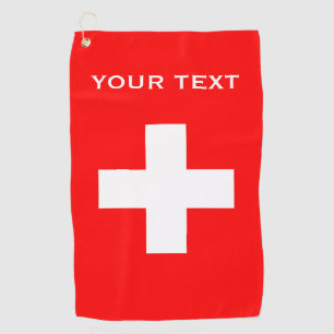 Personalized Switzerland Flag Schweiz Swiss Europe Golf Towel
