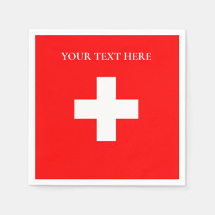 Personalized Switzerland Flag Schweiz Swiss Europe Napkin