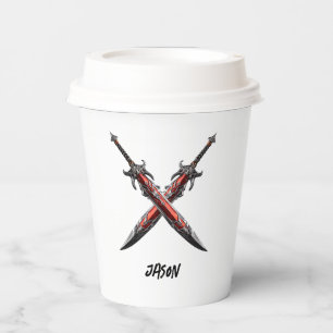 Personalized Sword Birthday Party  Paper Cups