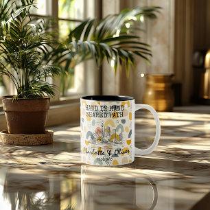 Personalized Sydney Memory - Line Art Landmark Two-Tone Coffee Mug