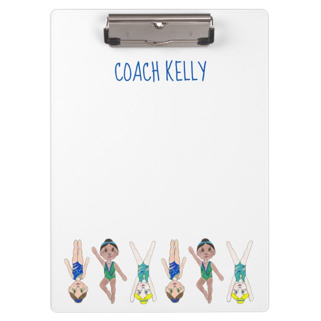 Personalized Synchro Synchronized Swim Coach Gift Clipboard (Front)