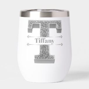 Personalized T Initial Silver Monogram Your Name