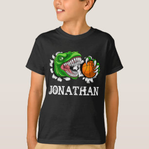 Personalized T-Rex Basketball Dinosaur  T-Shirt