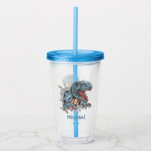 Personalized T-Rex Dinosaur Acrylic Tumbler