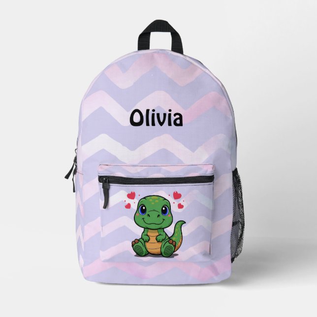 Personalized T-Rex Dinosaur Backpack (Front)