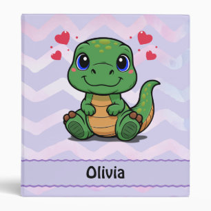 Personalized T-Rex Dinosaur Binder