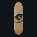 Personalized T Rex Dinosaur Eye Skateboard<br><div class="desc">Bold T rex dinosaur eye skateboard. Just add your name.</div>