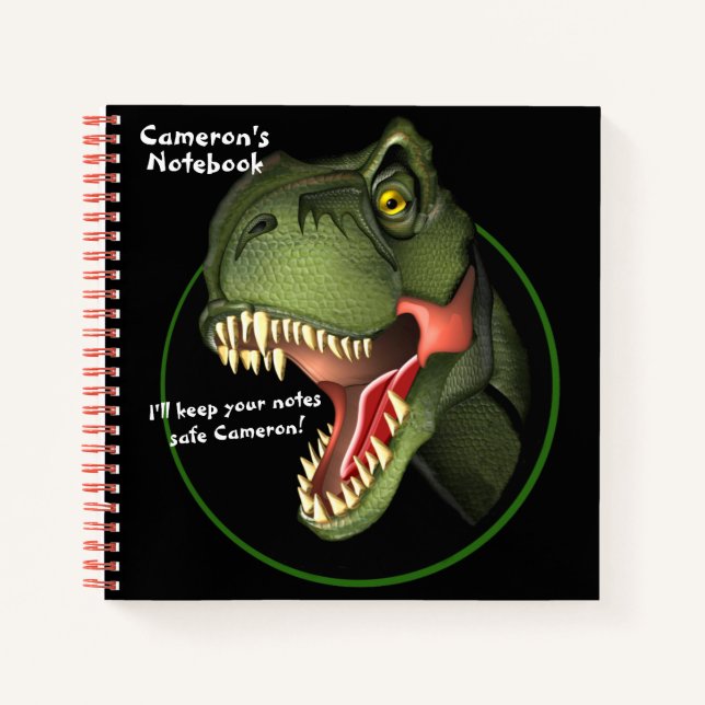 Personalized  T-Rex Dinosaur Notebook (Front)