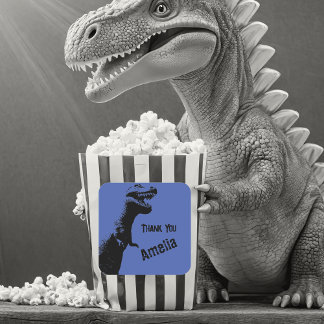 Personalized T-Rex Dinosaur Thank You Square Sticker