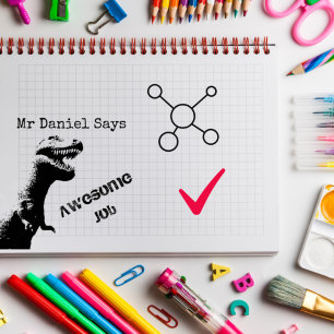 Personalized T-Rex Teachers Awesome Job Rubber Stamp