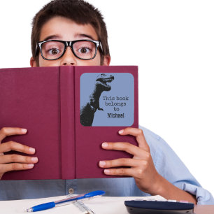 Personalized T-Rex This book belongs to  Square Sticker