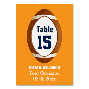 Personalized table numbers Sports Party football