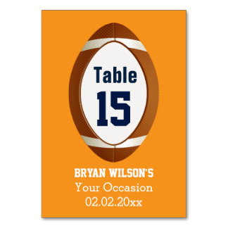 Personalized table numbers Sports Party football