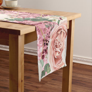 Personalized Table Runner Geometric Garden Rose