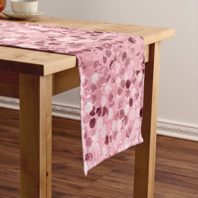 Personalized Table Runner Rose Gold Glitter (In Situ)