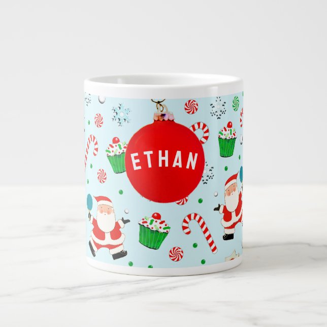 Personalized Table Tennis Christmas Large Coffee Mug (Front)