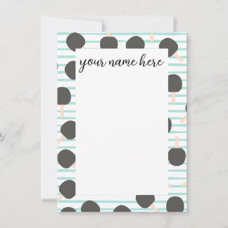 Personalized Table Tennis Notecards