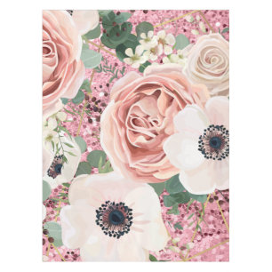 Personalized Tablecloth Geometric Garden Rose Glit