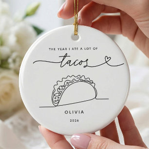 Personalized Taco Lover Christmas Ornament