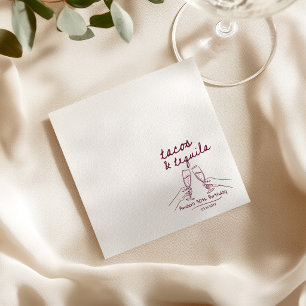 Personalized Tacos and Tequila Birthday Napkins
