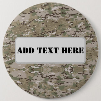 Personalized Tactical Military Camo 6 Inch Round Button